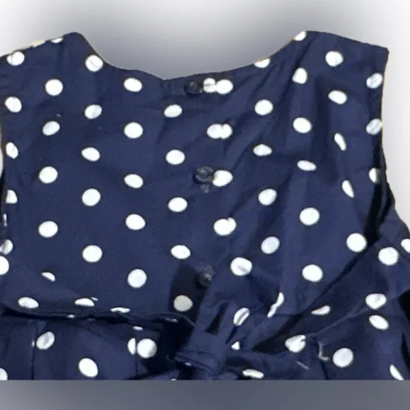 Blueberi boulevard dress navy w/polka dots & sunflower details - girl’s 4T - Picture 5 of 10